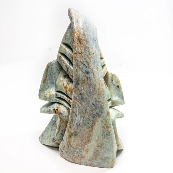 *Rare* Six Nations Iroquois False Faces SIGNED Soapstone Sculpture - Picture 4 of 13